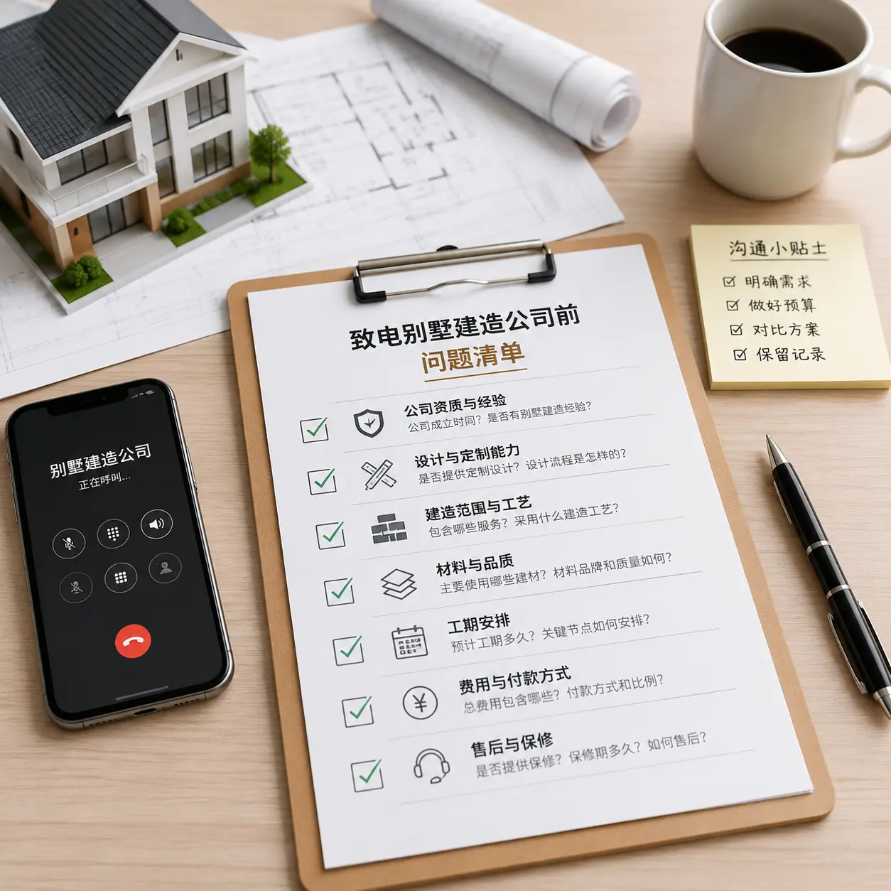 在六盘水拨打别墅建造公司电话前的准备工作