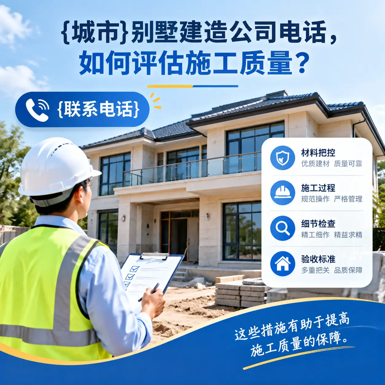 六盘水别墅建造公司电话，如何评估施工质量？