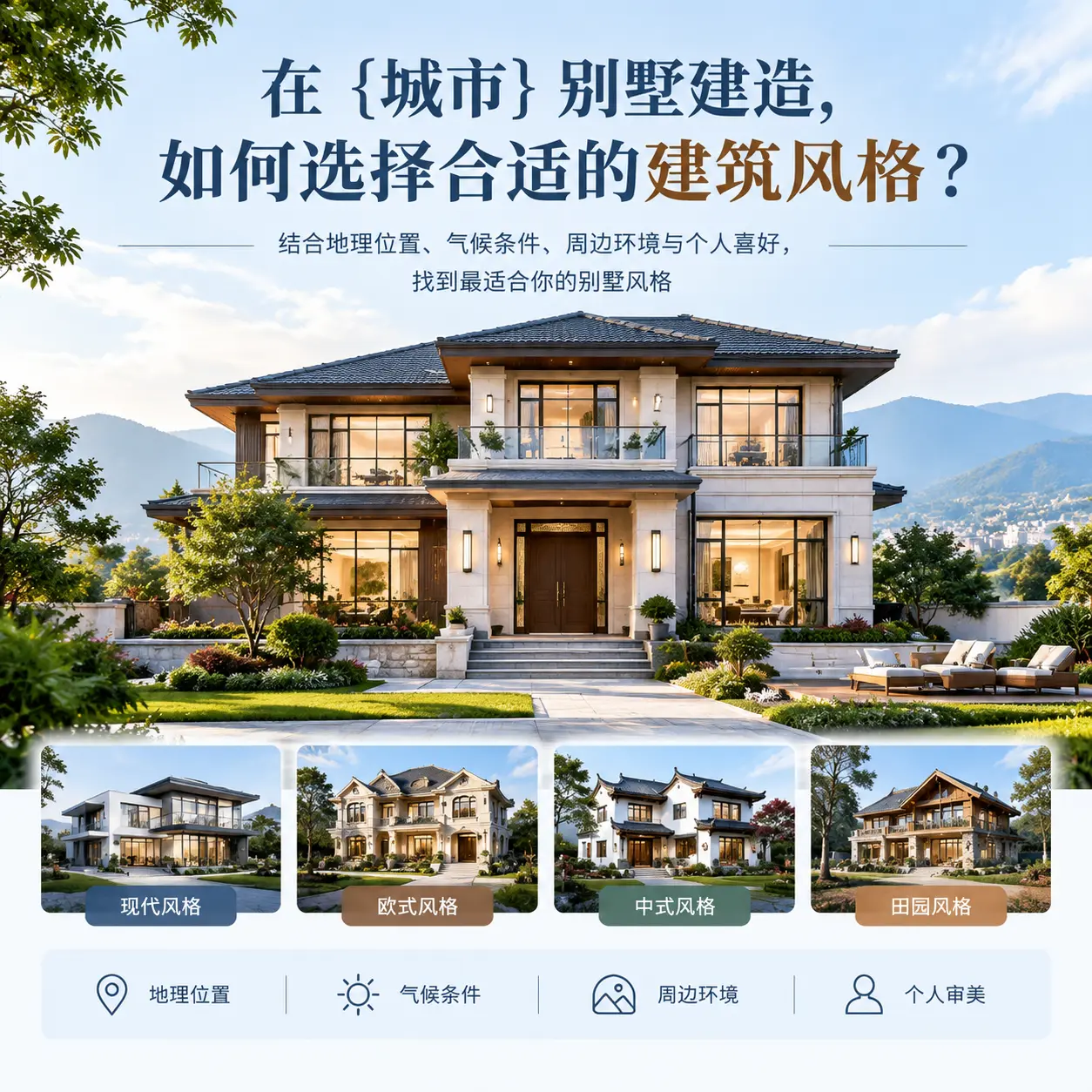 在 六盘水 别墅建造,如何选择合适的建筑风格?